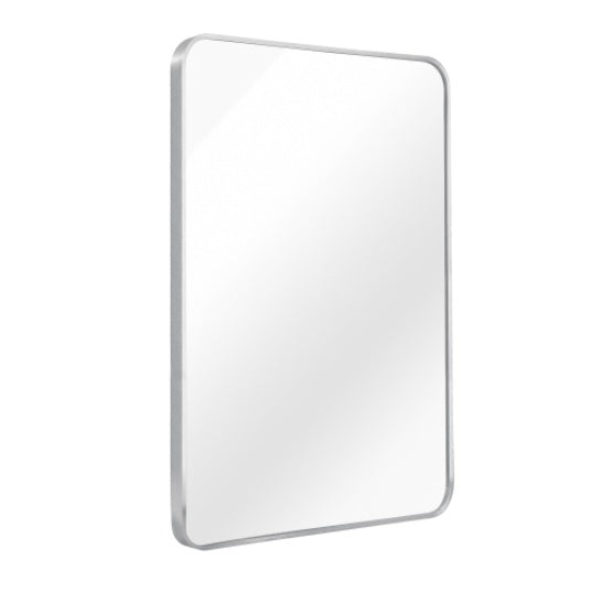 24x36 Inch Silver Metal Framed Rectangular Bathrrom Mirror For Wall