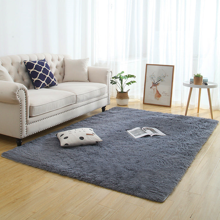 Fluffy Rug in a serene environment, highlighting its hand-washable and durable features.