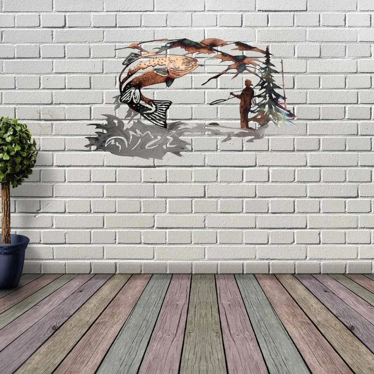 Home Decor Mallard Alloy Wall Art set in a rustic room, emphasizing its compatibility with both modern and traditional decor themes.