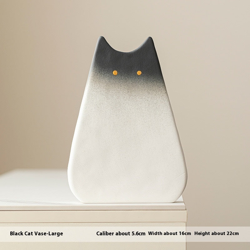 Simple Cute Cat Style Ceramic Vase