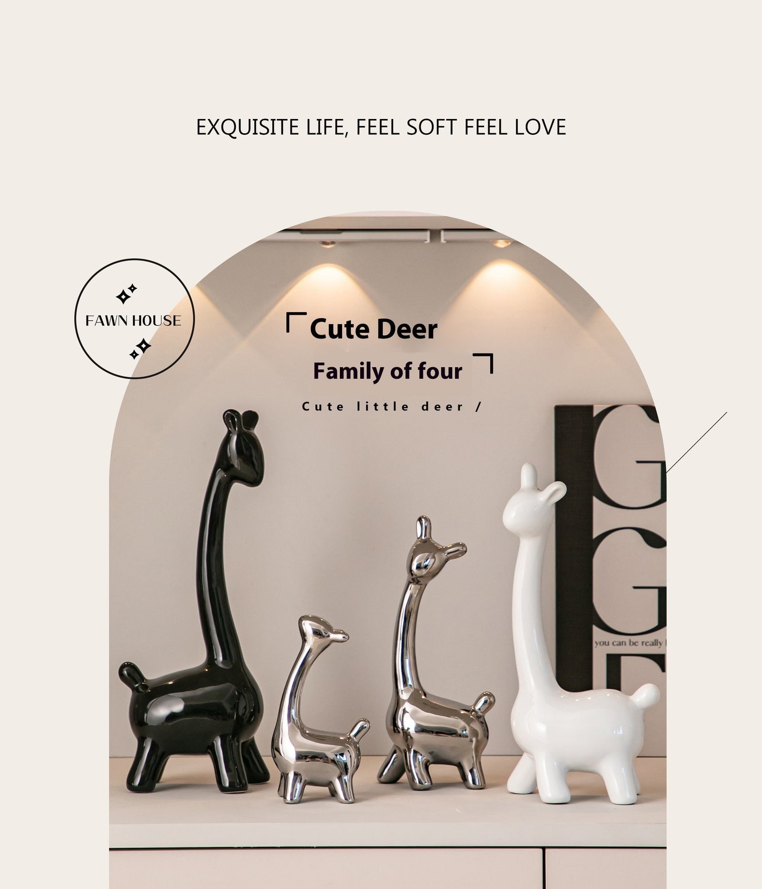 Deer Home Ornament Ceramic Decorative Ornaments - Modern decorative ornaments capturing nature&