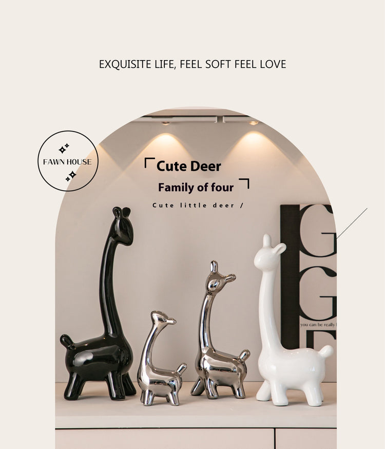 Deer Home Ornament Ceramic Decorative Ornaments - Modern decorative ornaments capturing nature&