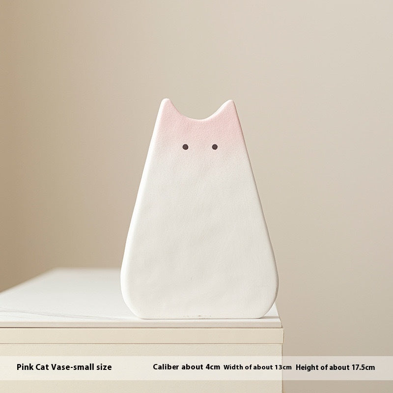 Simple Cute Cat Style Ceramic Vase