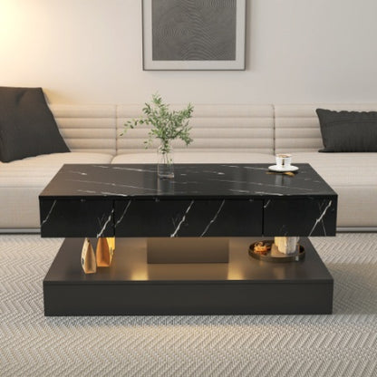 6.93IN High LED Coffee Table,Modern Coffee Table For Living Room,Living Room Tables,Large Living Room Furniture,LED Lights