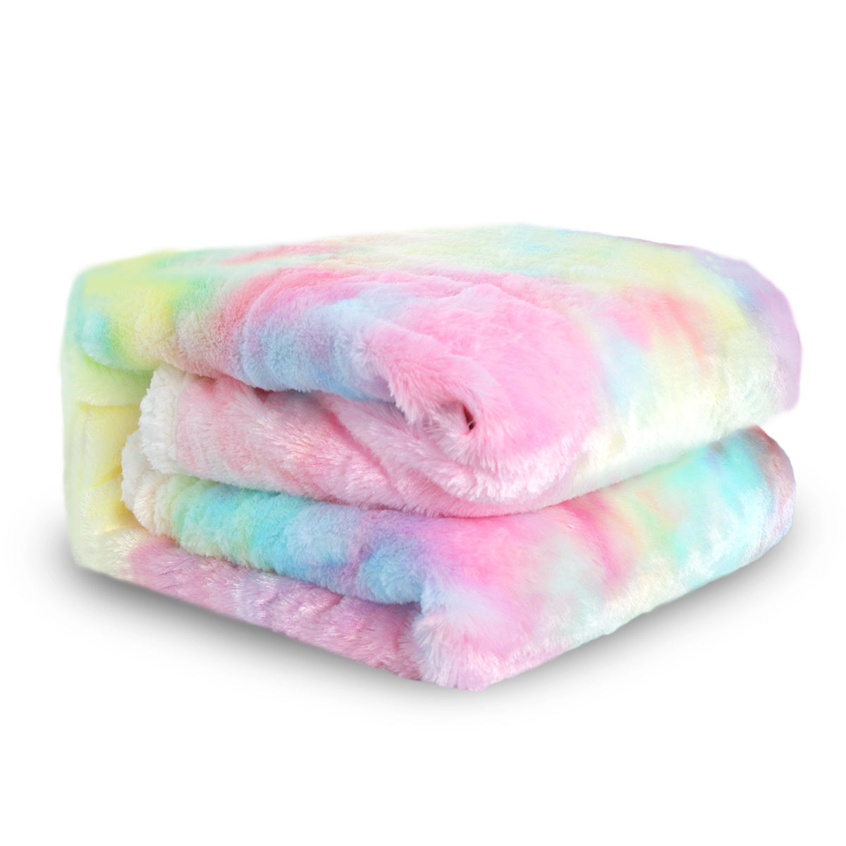 Person wrapped in the 1 Piece Shaggy Blanket, enjoying the comfort and style of this colorful Plush Faux Fur Blanket.