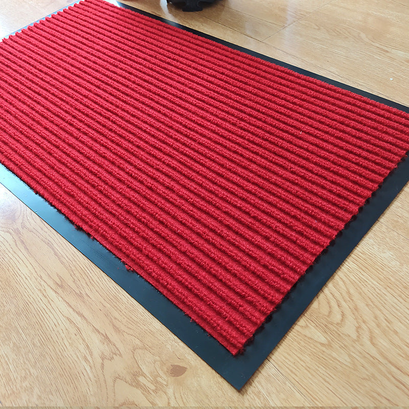 Close-up of the Anti-slip Mat Polypropylene Carpet Disinfection Mat showcasing its durable polypropylene fiber and chic stripe pattern.