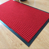 Close-up of the Anti-slip Mat Polypropylene Carpet Disinfection Mat showcasing its durable polypropylene fiber and chic stripe pattern.