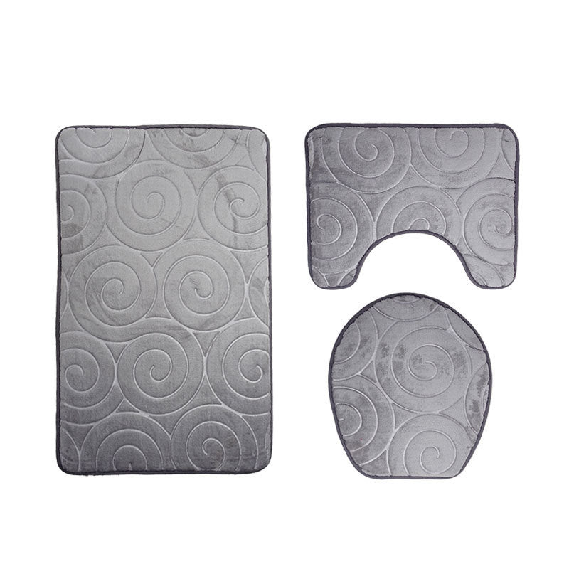 Non-slip Three-piece Toilet Seat Toilet Mat Set, perfect for securing placement in bathrooms while enhancing decor.