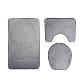 Non-slip Three-piece Toilet Seat Toilet Mat Set, perfect for securing placement in bathrooms while enhancing decor.