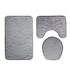 Three-piece Toilet Seat Toilet Mat Bathroom Non-slip Mat with a close-up view of the non-slip backing, ensuring secure placement on the floor.