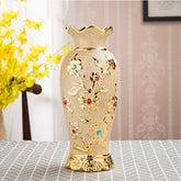 Ceramic Vase Electroplating Gold European Style Home Living Room Decoration - Beautifully crafted for modern decor.