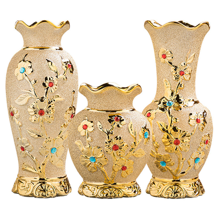 Opulent Electroplated Gold Ceramic Vase - Ideal Home Accent Piece