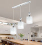 Modern Minimalist Nordic Single Head Chandelier illuminating a stylish dining room with soft lighting.