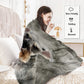 Schnauzer Flannel Blanket displayed on a couch, highlighting its cozy appearance and appealing design for home decor.