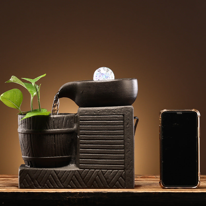 Decorative Circulating Ceramic Fountain Small Humidifier