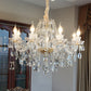 Luxury Crystal Chandelier In Living Room illuminating a cozy space with style.