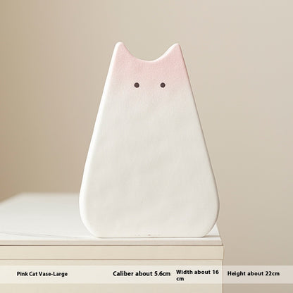Simple Cute Cat Style Ceramic Vase