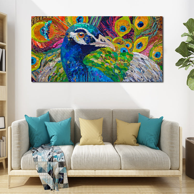 Home Wall Art Living Room Decoration Poster featuring an elegant peacock, designed to complement any interior style.