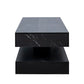 LED Coffee Table with remote control feature, demonstrating the beautiful color-changing lights in a stylish living room.