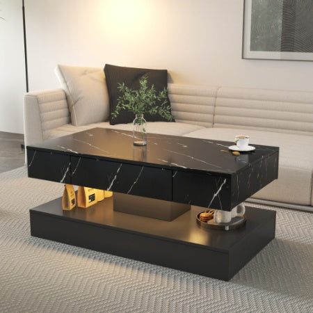 Top view of 6.93IN High LED Coffee Table, perfect for holding drinks and decorative items in a modern living space.