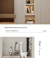 Deer Home Ornament Ceramic Decorative Ornaments featuring a beautiful black and white deer family set on a display.