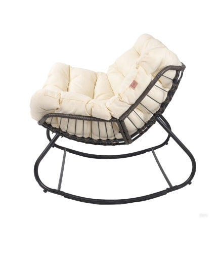 Relax Lazy Sofa Chair demonstrating its sturdy construction with a reinforced steel frame, capable of supporting up to 400 lbs.