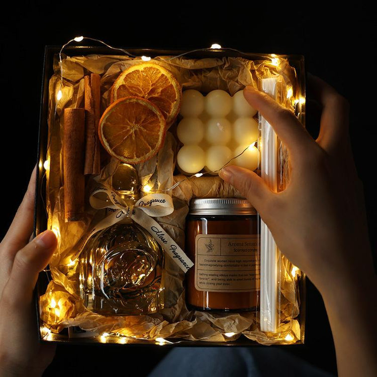 Aromatic candles from the Aromatherapy Candle Gift Box set, ideal for creating a cozy atmosphere.