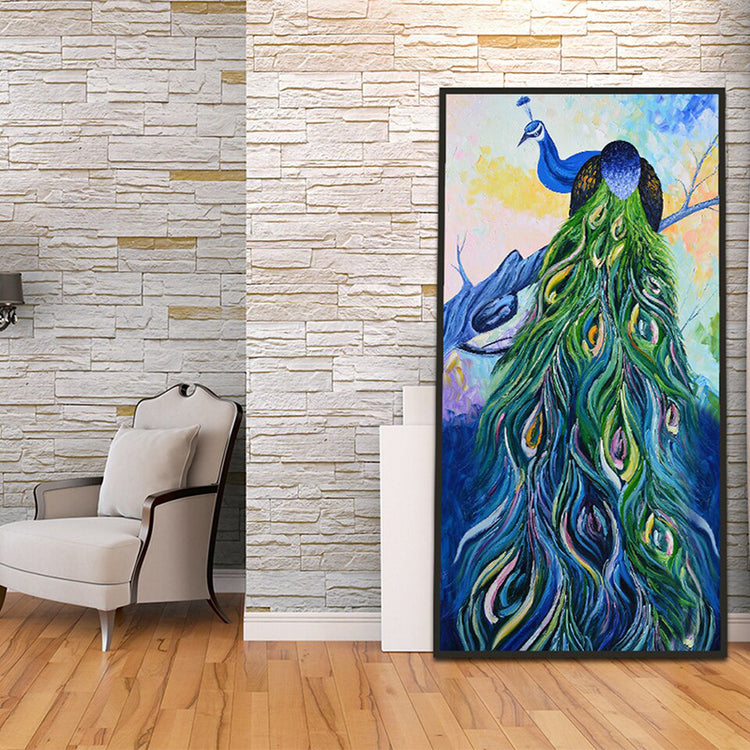 Beautiful Home Wall Art Living Room Decoration Poster displaying colorful peacock feathers, perfect for modern decor.