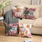 Set of 4Pcs Pillow Covers 18x18In featuring vibrant pumpkin and maple leaf designs, perfect for Thanksgiving sofa and couch decorations.