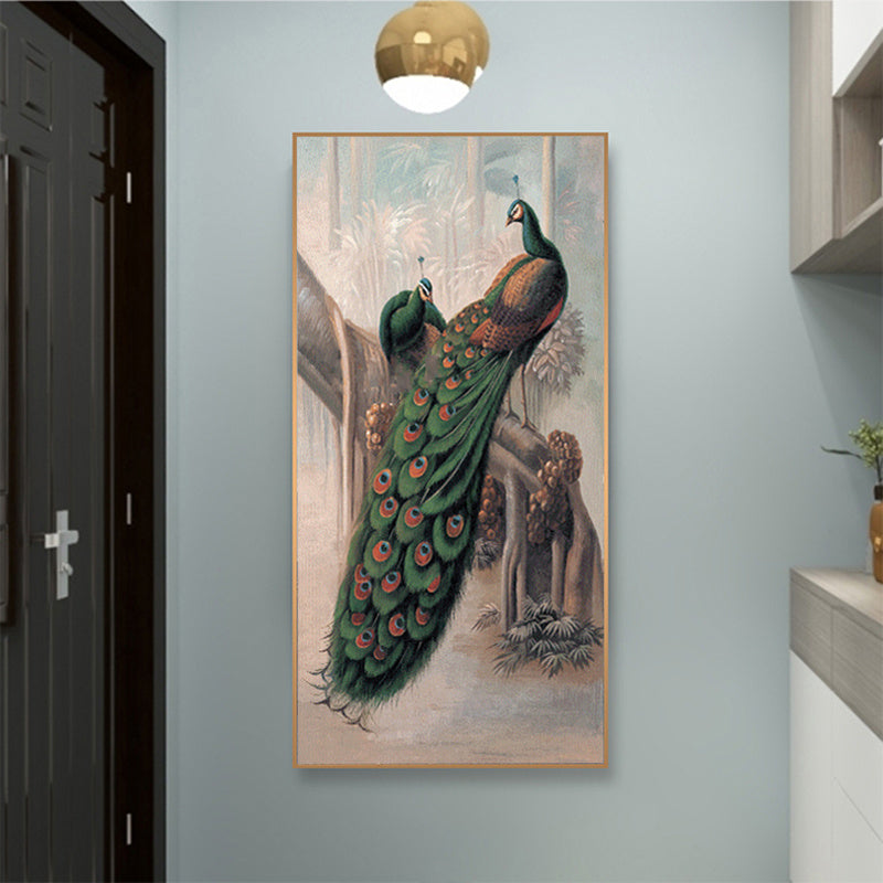 Elegant peacock themed home wall art living room decoration poster, ideal for colorful home styling and decor.
