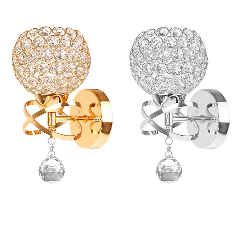 Close-up of the Creative Wall Lamp Bedroom Bedside Lamp featuring premium crystal material and stylish color options.