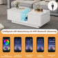 Stylish white Led Coffee Table with dual storage drawers, designed for modern living spaces and ambiance customization.