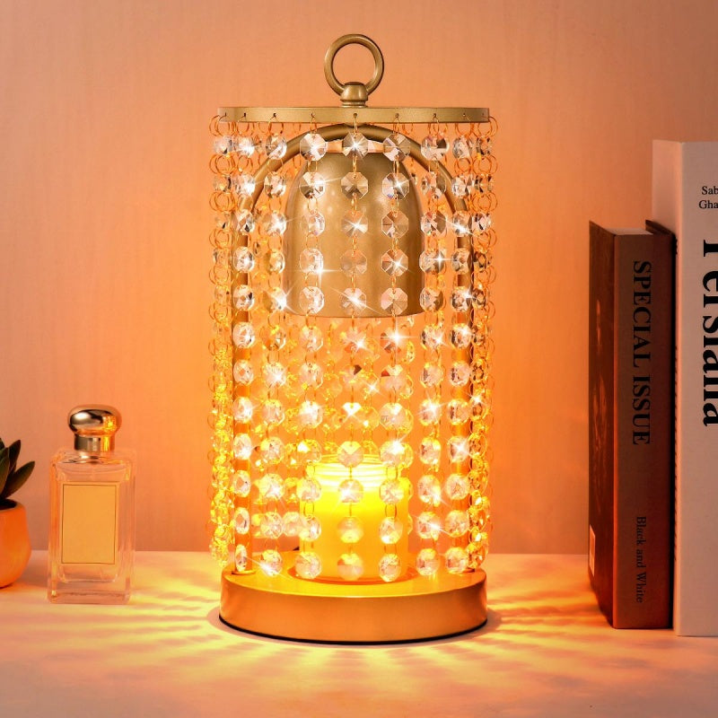 Stylish setup of the Modern Bedroom Home Candle Wax Melting Lamp With Timer Dimmer next to home decor.