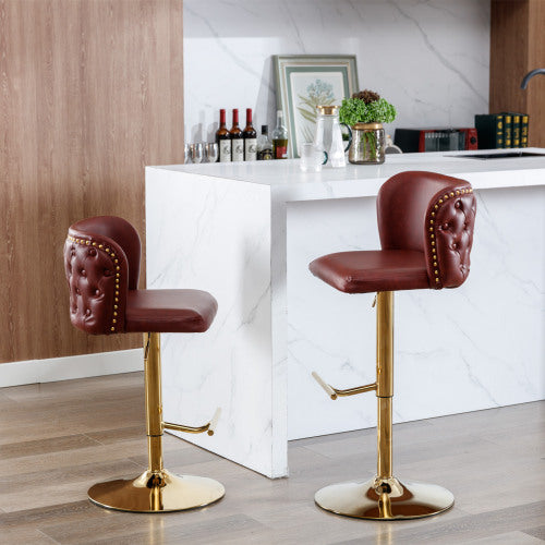 Elegant A&A Furniture Swivel Barstools in various colors, featuring adjustable height and stylish tufted back, the perfect seating solution for your home pub or kitchen.