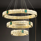 Light Luxury Crystal Chandelier enhancing the elegance of a living dining room with its stunning design.