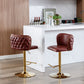 A&A Furniture Swivel Barstools with adjustable seat height, modern PU upholstered design, featuring a tufted whole back for comfort, perfect for home pub and kitchen island.