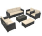 Stunning 10 Piece Patio Furniture Set featuring a variety of seating options, perfect for outdoor entertainment.