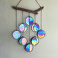 Rainbow Hanging Art Wall Decoration featuring vibrant colors and moon phase design, perfect for home decor.