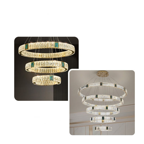 Close-up view of Light Luxury Crystal Chandelier showcasing its exquisite K9 crystals and luxurious finish.