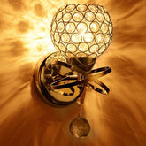 Creative Wall Lamp Bedroom Bedside Lamp showcasing elegant crystal design with warm light illumination.