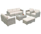 Complete layout of the 10 Piece Patio Furniture Set, ideal for small balconies or spacious patios.
