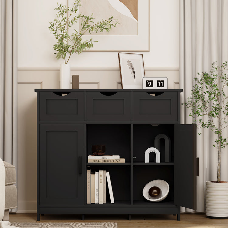 Elegant Storage Cabinet with Drawers and Shelves for Living Room and Bedroom Decor