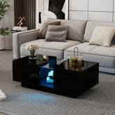 Unique shape center table with adjustable LED lights, perfect for living room decor.
