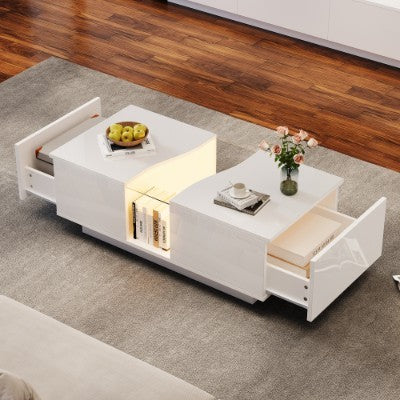Elegant Led Coffee Table with an acrylic top and LED lights, adding charm to your living room decor.