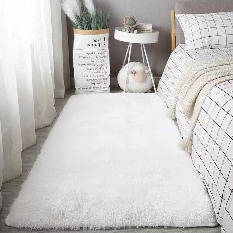 Elegant plush carpet floor mat made of high-quality silk wool, adding warmth to any room.