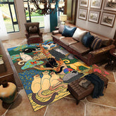 Living Room Carpet Full Bedroom Carpet Modern Minimalist Rug Floor Mat featuring delicate plant flower designs perfect for modern interiors.