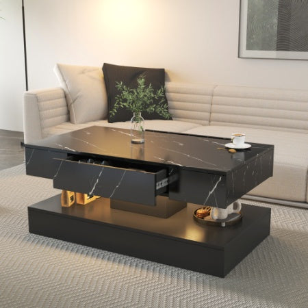 6.93IN High LED Coffee Table showcasing modern design, perfect for living rooms with adjustable RGB LED lights.