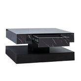 Stylish Living Room Coffee Table featuring a convenient drawer and vibrant LED lighting to enhance your living space.