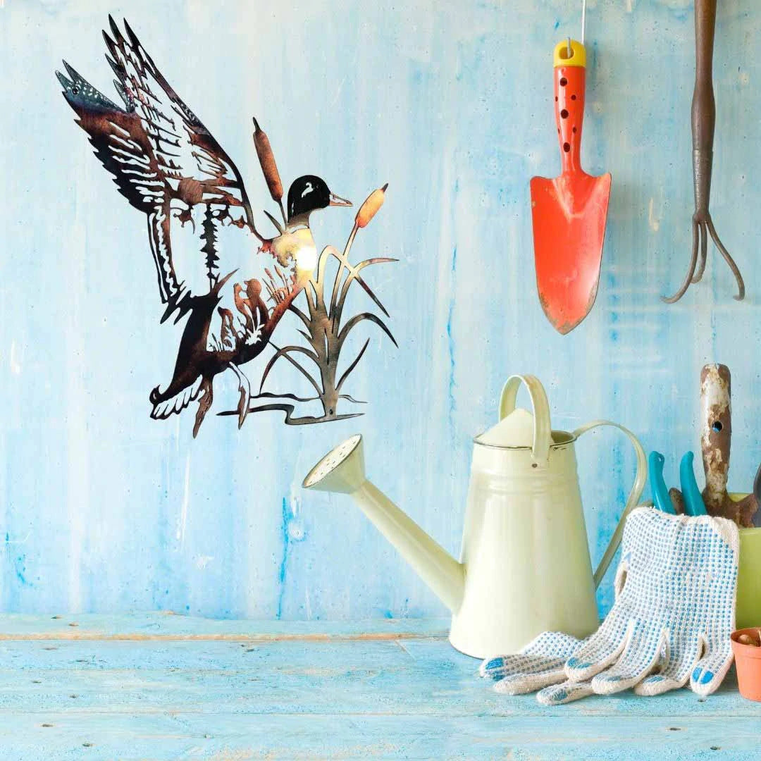 Home Decor Mallard Alloy Wall Art showcasing a charming duck design in intricate details, perfect for nature-inspired home decor.
