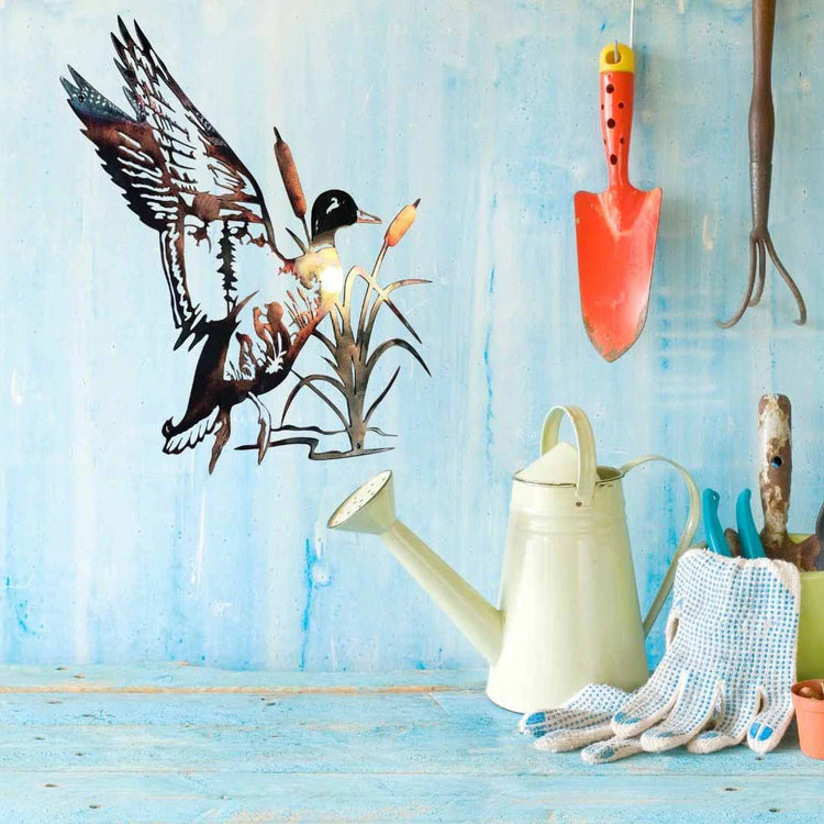 Home Decor Mallard Alloy Wall Art showcasing a charming duck design in intricate details, perfect for nature-inspired home decor.